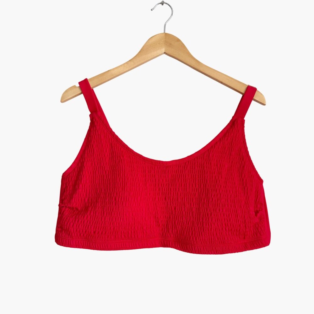 NEW Wild Fable Ribbed Square Neck Bralette Bikini Top - Red - Size 3X
